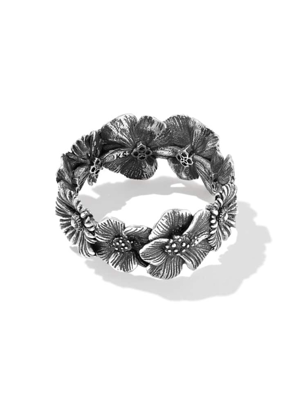 Kendra Scott Cailey Flower Vintage Silver Band Ring. Size 7